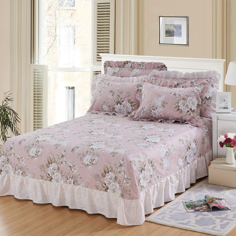 单品床单类3 全棉印花床裙式床单 270*250cm 花颜绽放