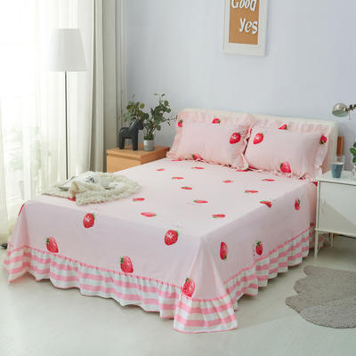 单品床单类3 全棉印花床裙式床单 270*250cm 草莓