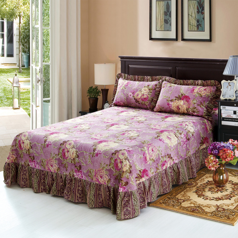 单品床单类3 全棉印花床裙式床单 270*250cm 花团锦簇