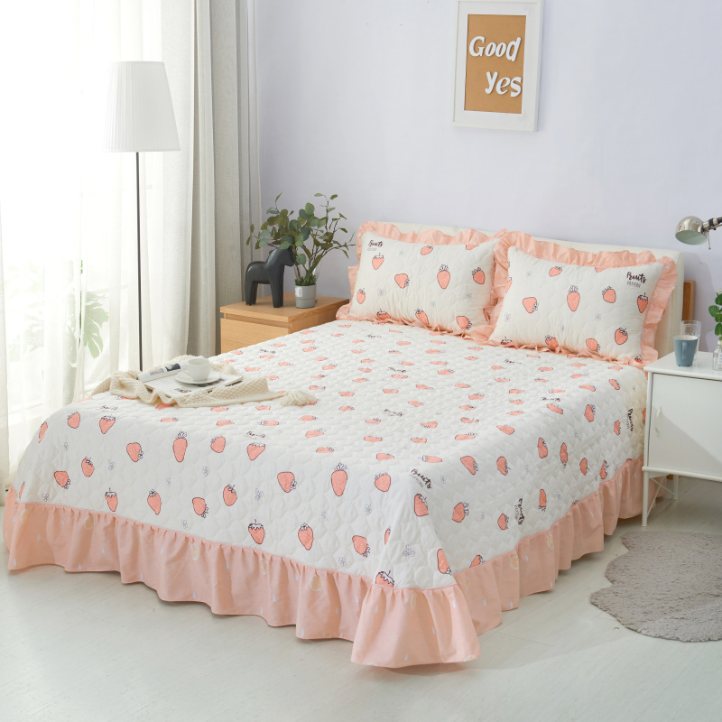 单品床单类4 全棉印花夹棉床单（床盖） 250*250cm+同款枕套 蜜糖