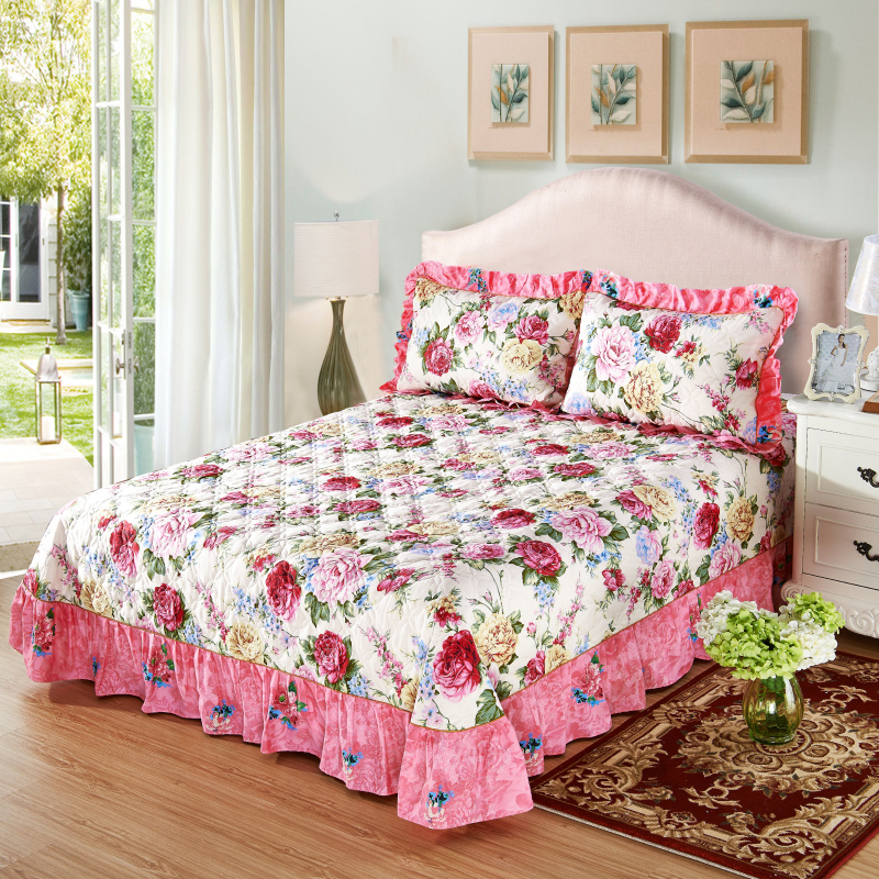 单品床单类4 全棉印花夹棉床单（床盖） 250*250cm+同款枕套 芬芳绽放