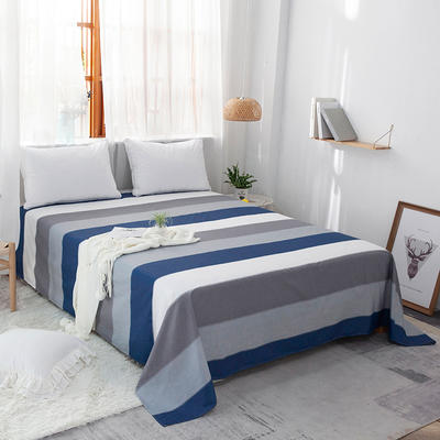 单品床单类1 全棉印花直角床单 160*230cm直角（1米和1.2米床 灰蓝条