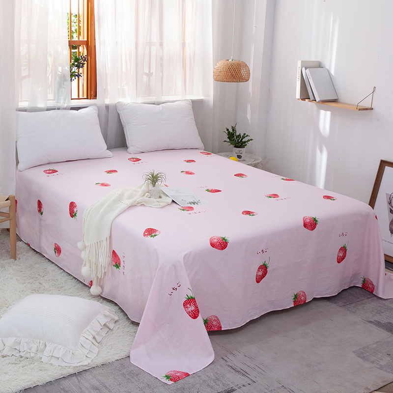 单品床单类1 全棉印花直角床单 160*230cm直角（1米和1.2米床 水果草莓