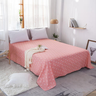 单品床单类1 全棉印花直角床单 160*230cm直角（1米和1.2米床 桃花叶语