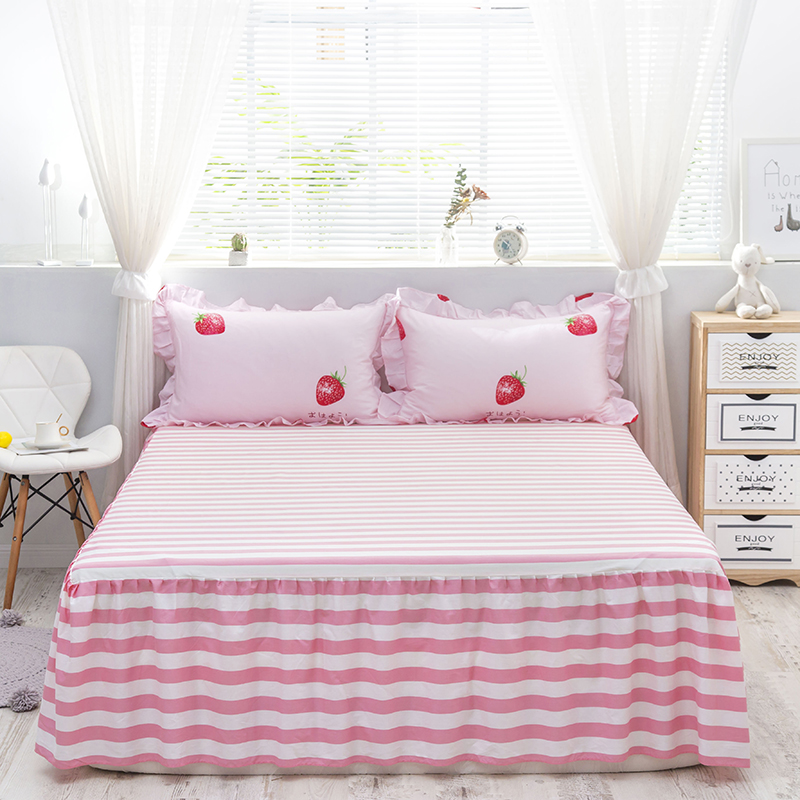 单品床罩类5-1 全棉暖冬系列四季款单层床裙 180cmx200cm 草莓