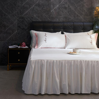 单品-单层床裙 180cmx200cm 白色