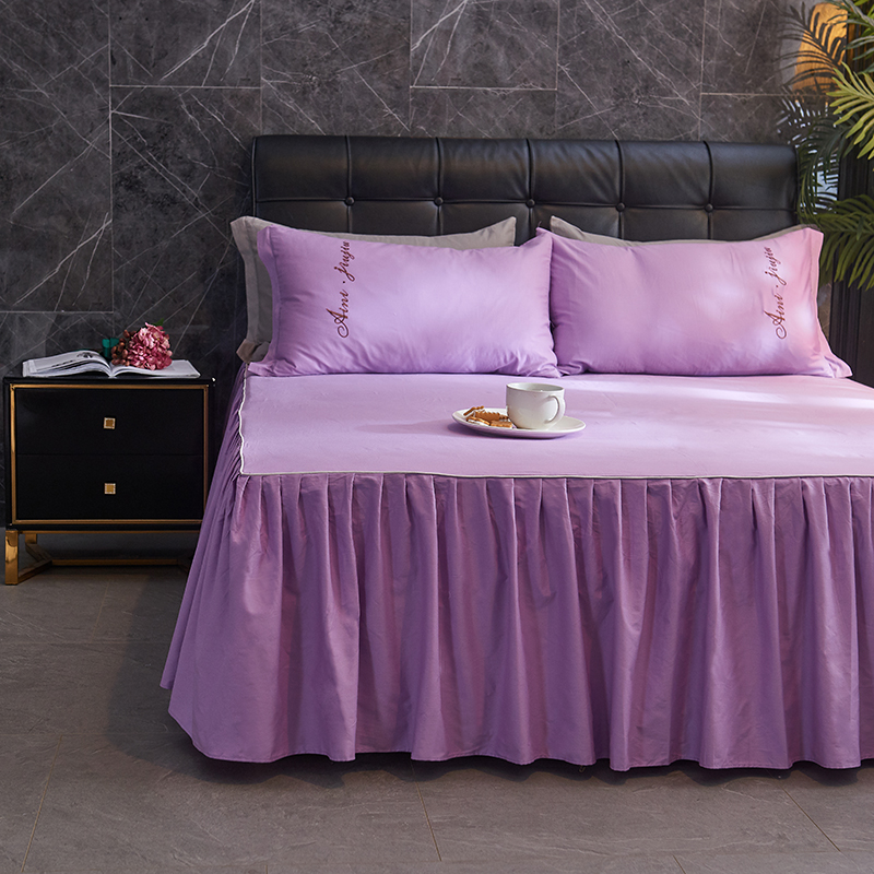 单品-单层床裙 180cmx200cm 紫色