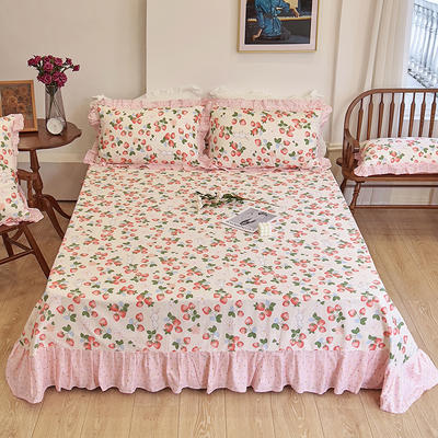 2023新款全棉春暖系列单品床裙床单类-花边床单 270*250cm 草莓啵啵