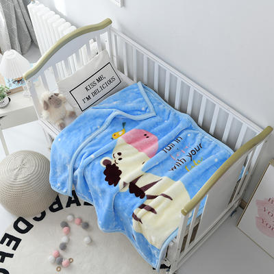 2023款 儿童婴儿毛毯云毯童毯幼儿园午睡盖毯 100x130cm（含礼袋） 小鹿天蓝