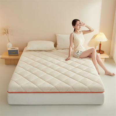 2023新款柔软舒适魔法绒棉花床垫系列-成人款 0.9x1.9m  6公分 奶昔白