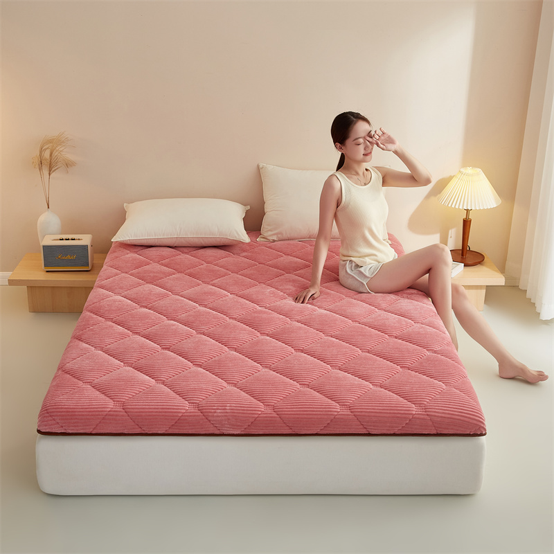 2023新款柔软舒适魔法绒棉花床垫系列-成人款 0.9*2.0m  6公分 清新粉
