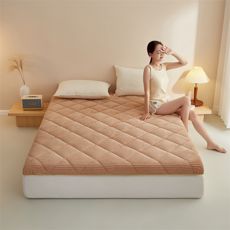 2023新款柔软舒适魔法绒棉花床垫系列-成人款 0.9*2.0m  6公分 驼色