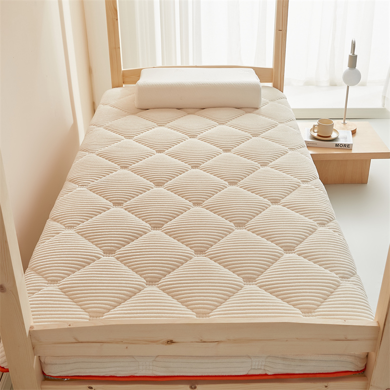 2023新款柔软舒适魔法绒棉花床垫系列-学生款 0.9*2m 6公分 奶昔白