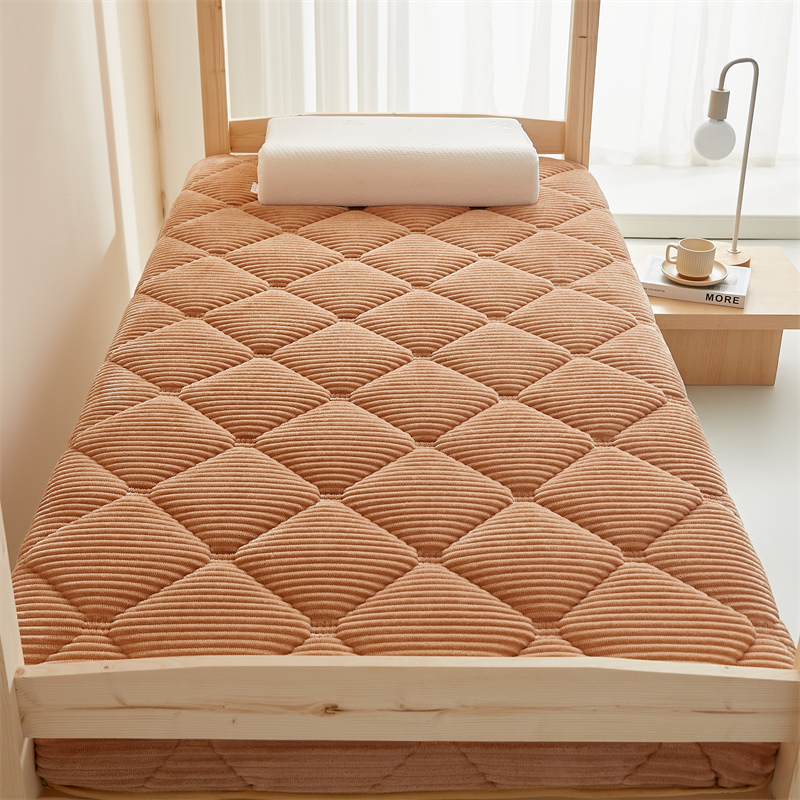 2023新款柔软舒适魔法绒棉花床垫系列-学生款 0.9*2m 6公分 驼色