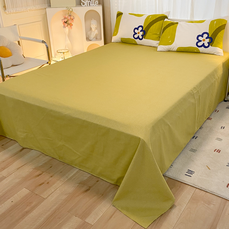 2023新款北欧风简约款全棉纯棉-单床单 床单230*250cm 方特绿床单