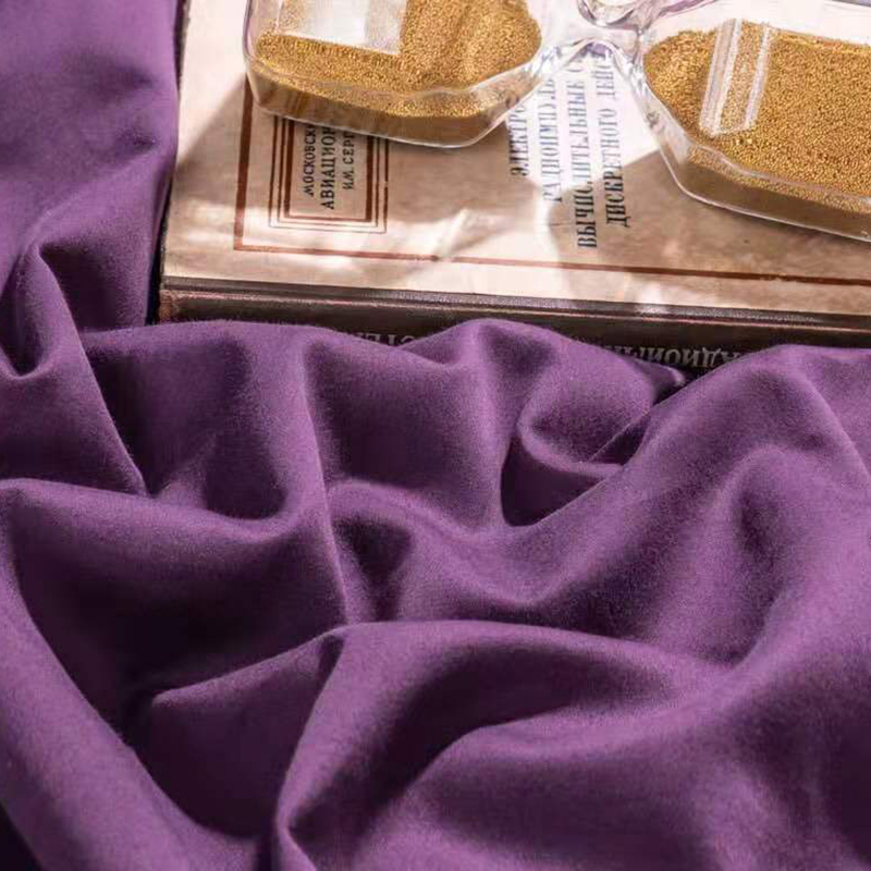 2019新款长绒棉磨毛四件套 1.5m床单款四件套 烟熏紫