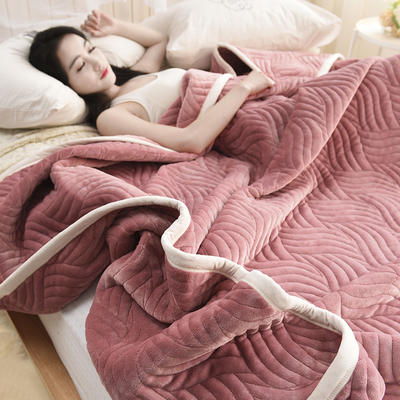 【四季备货款】美式休闲法莱绒毛毯法兰绒毛毯拉舍尔盖毯毯子复合毯 150cmx200cm（4斤） 豆沙