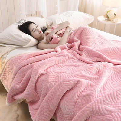 【四季备货款】美式休闲法莱绒毛毯法兰绒毛毯拉舍尔盖毯毯子复合毯 150cmx200cm（4斤） 粉色