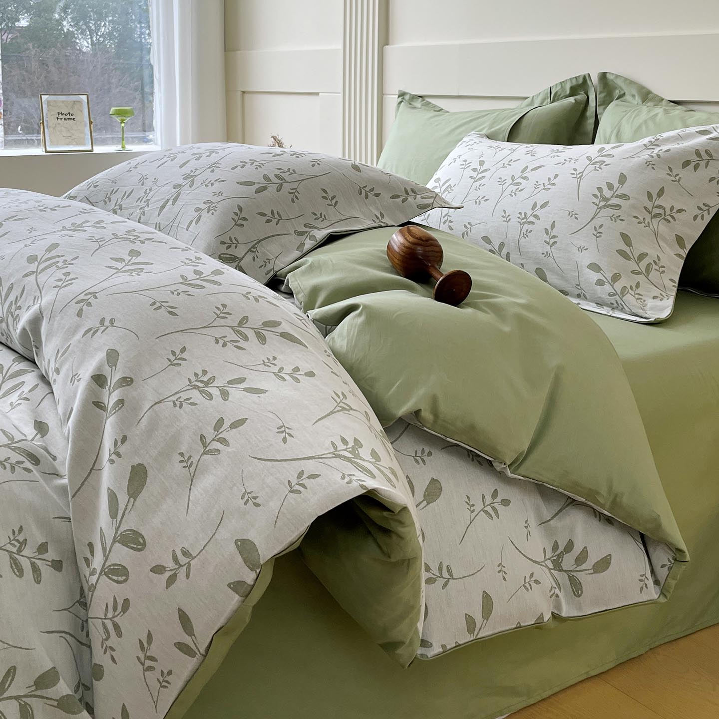 2026新款全棉色织大提花四件套 青禾-绿