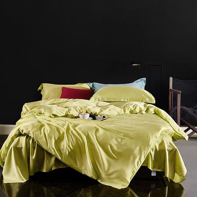 2021新款【DM】60支天丝纯色四件套 2.0m（6.6英尺）床 020柠檬黄