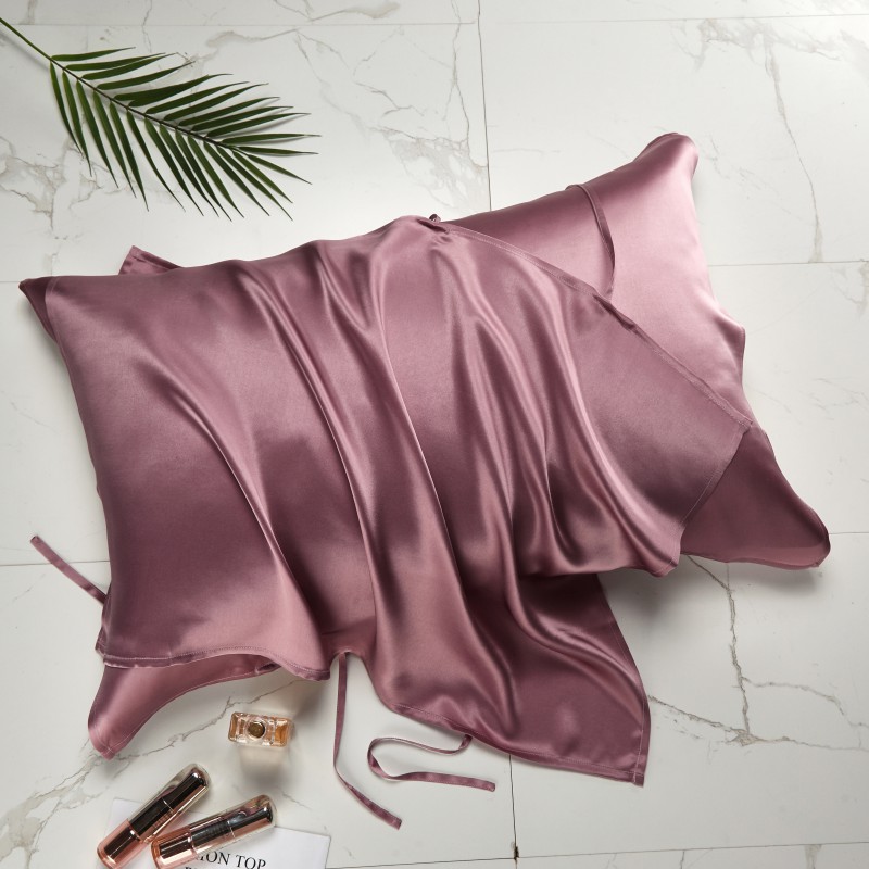 2023新款真丝枕巾 藕紫