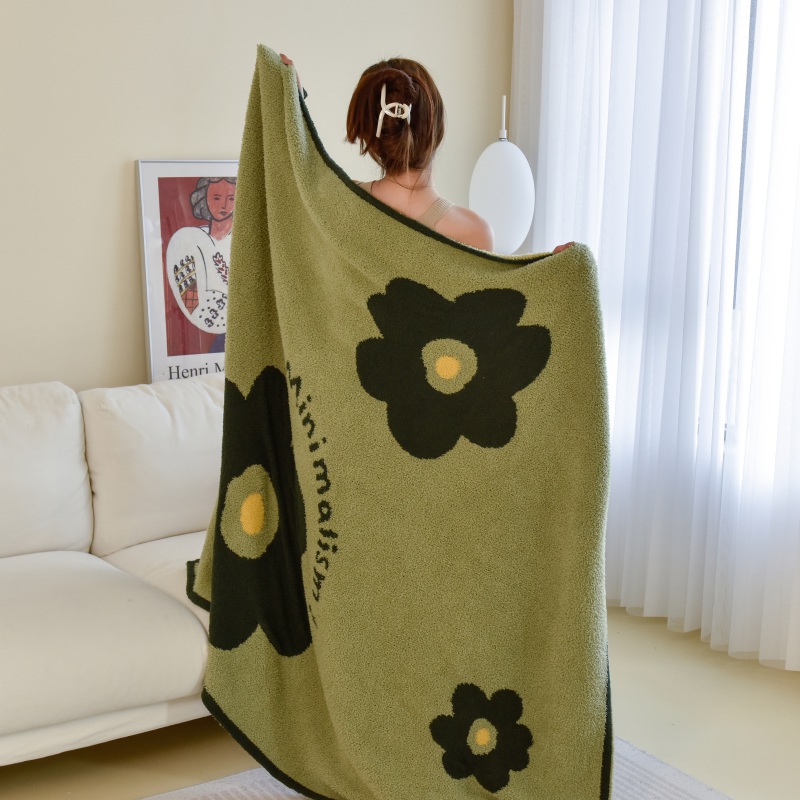 2023新款半边绒毯子毛毯盖毯多功能沙发毯子午休毯双面 130*170cm 太阳花