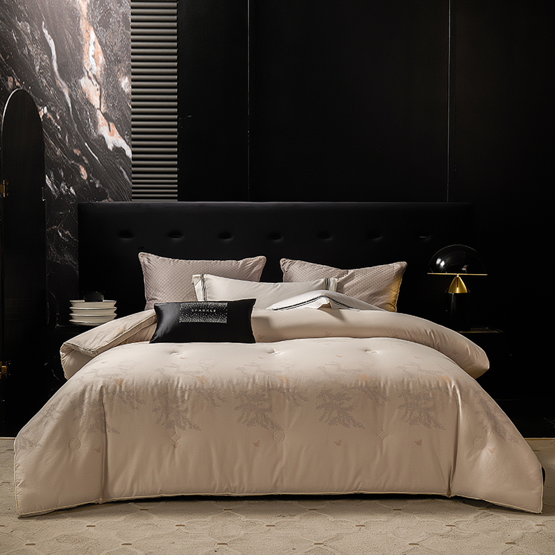 汉帛—2025新款全棉百支双股贡缎汉帛色织大提花抗肺炎冬被高档奢华被子被芯 山水间