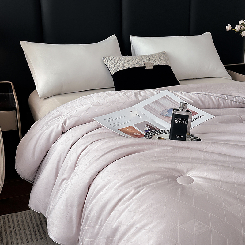 格瑞—2025新款高支高密全棉贡缎大提花抗菌轻奢被子被芯酒店冬被 格瑞灰