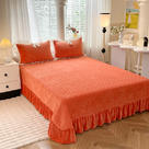 2023新款高克重牛奶绒夹棉单床盖 250x250cm单床盖 床盖-橙色
