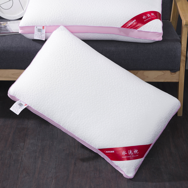 超柔针织定型热熔棉可水洗枕芯保健护颈枕头 针织棉热熔棉定型枕 红边