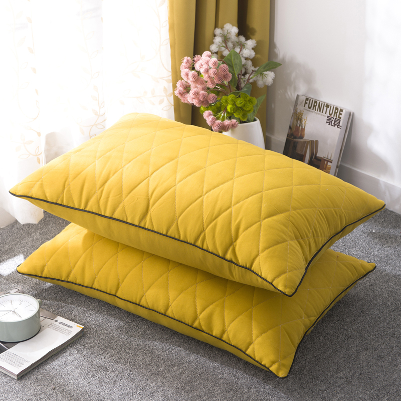 超柔舒适枕高回弹枕芯成人学生枕头芯五色可选 海腾黄 650克