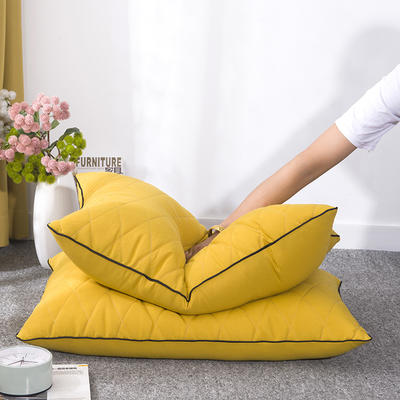 超柔舒适枕高回弹枕芯成人学生枕头芯五色可选 海腾黄580克