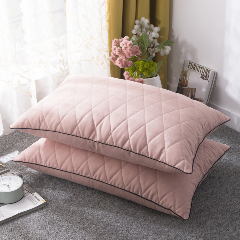 超柔五色枕亲肤透气舒适枕超柔蓬松可水洗耐用不易变型多色可选 色彩玉580克