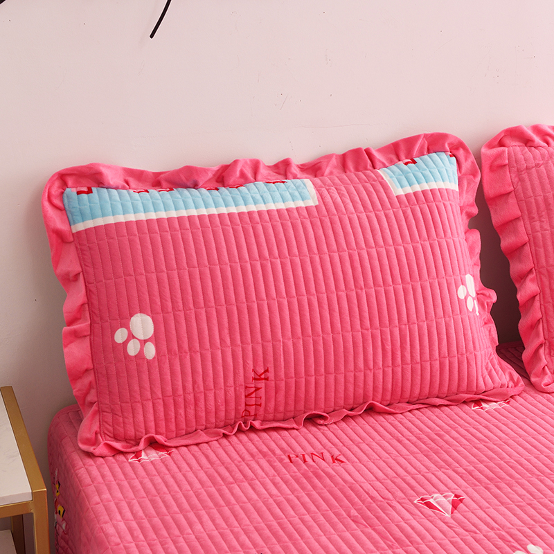 2020新款水晶绒单品枕套（48*74cm） 48cmX74cm/对 粉红豹