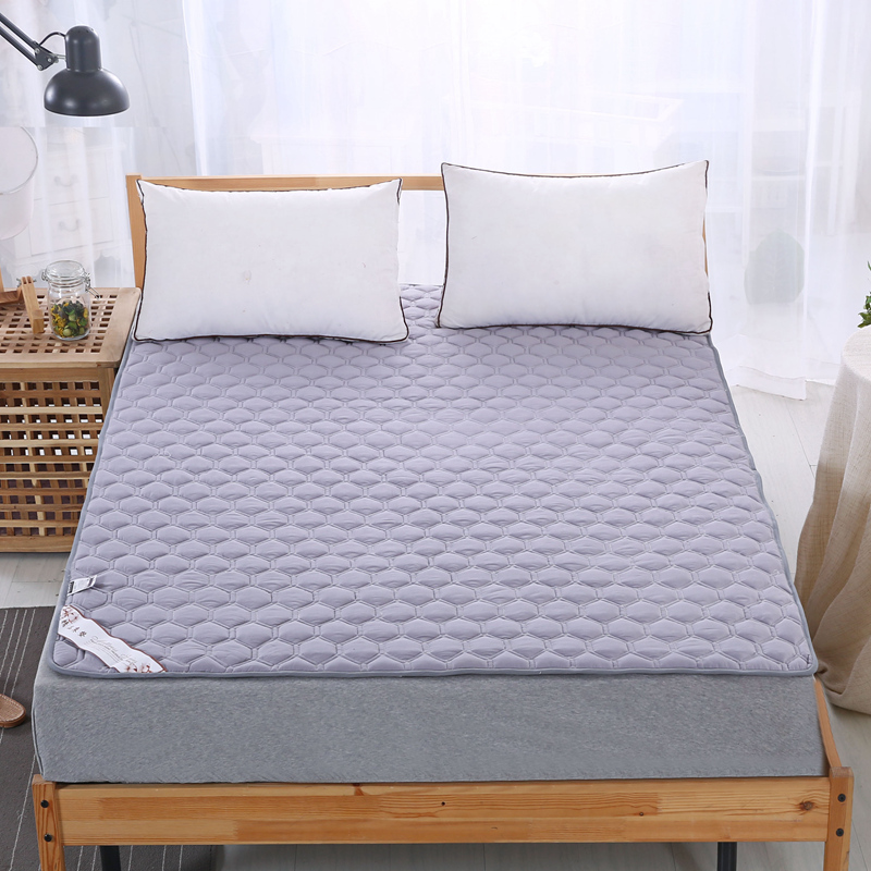 可水洗全棉绗绣夹棉床垫床护垫 100X200cm定做灰色 灰色