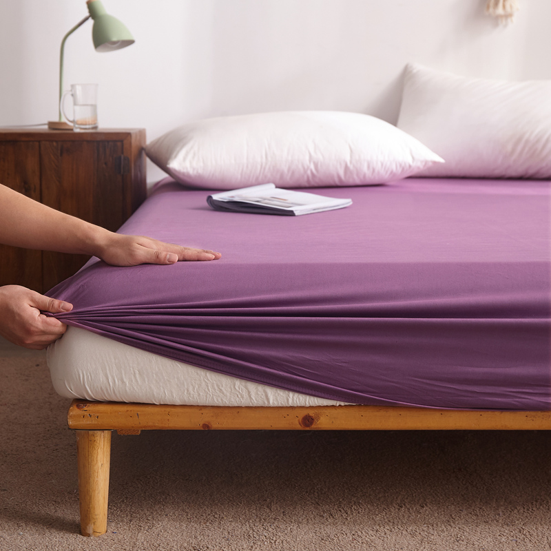 纯色单层全棉床笠 150cmx200cm 紫色