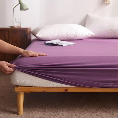 纯色单层全棉床笠 180cmx200cm 紫色