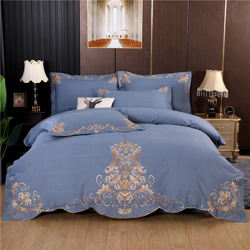 2026新款秋冬60S高端全棉刺绣磨毛系列 斯威特-银灰