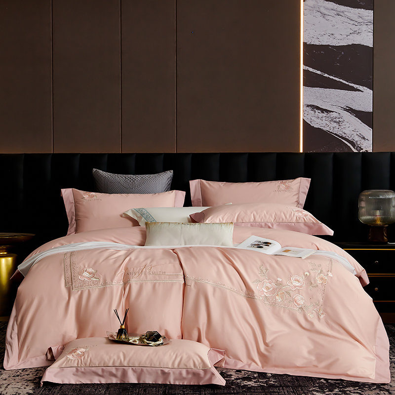 2026新款180支长绒棉重工刺绣四件套 玛格利特-桂花玉