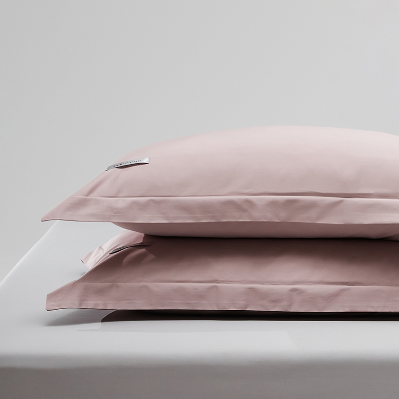 2024新款贡缎长绒棉单品枕套系列 48cmX74cm压线枕套一对 烟灰紫