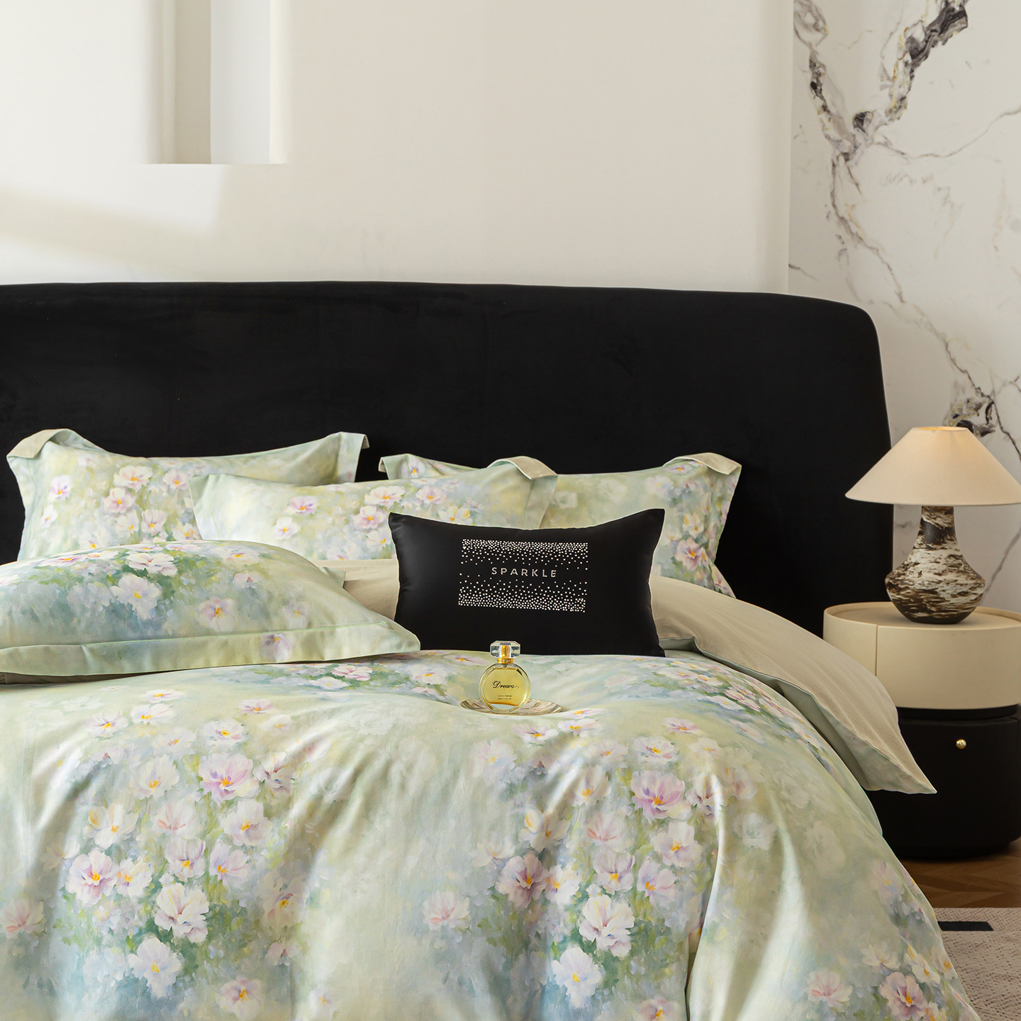 环保磨毛四件套 舒瑶(绿)