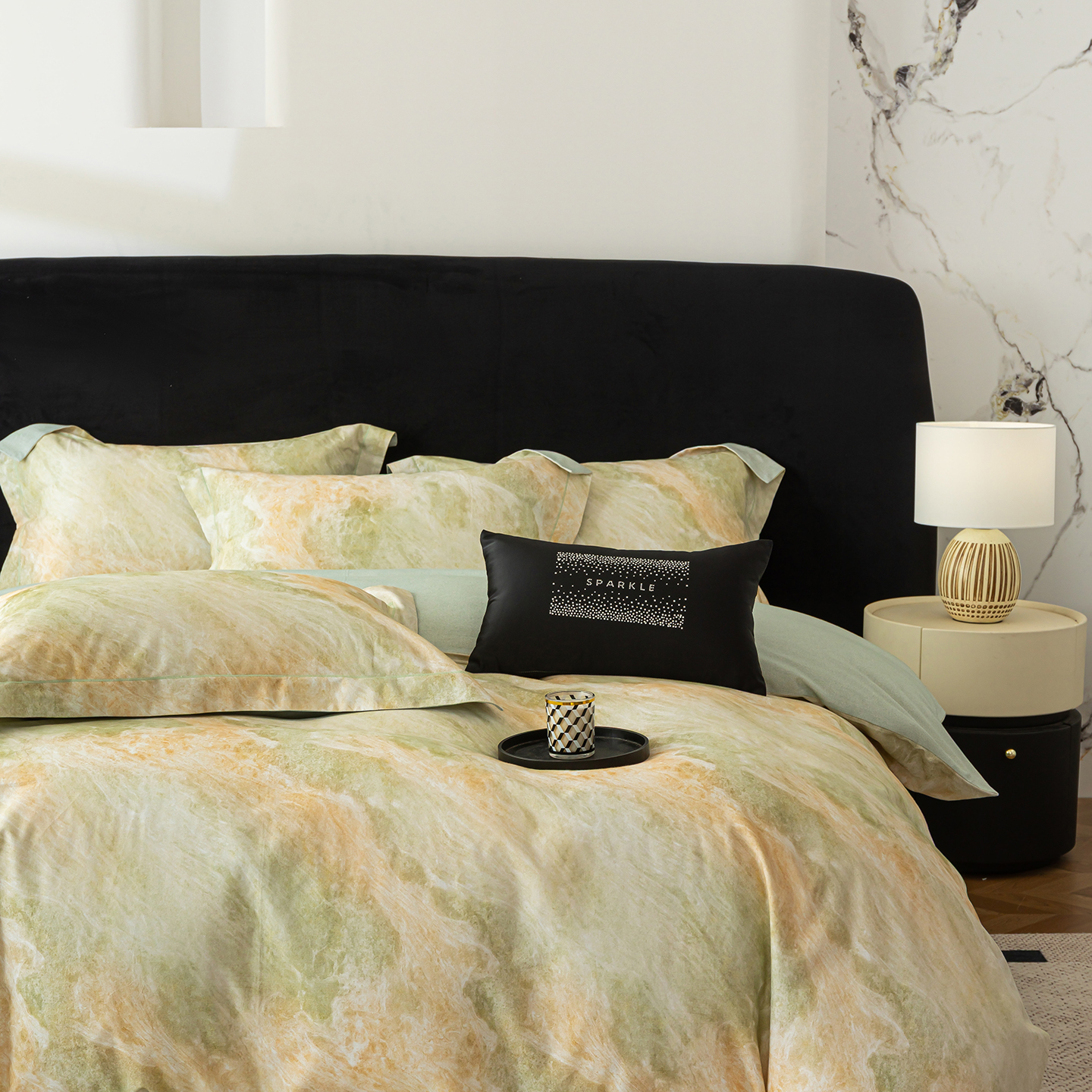 环保磨毛四件套 星耀(黄绿)