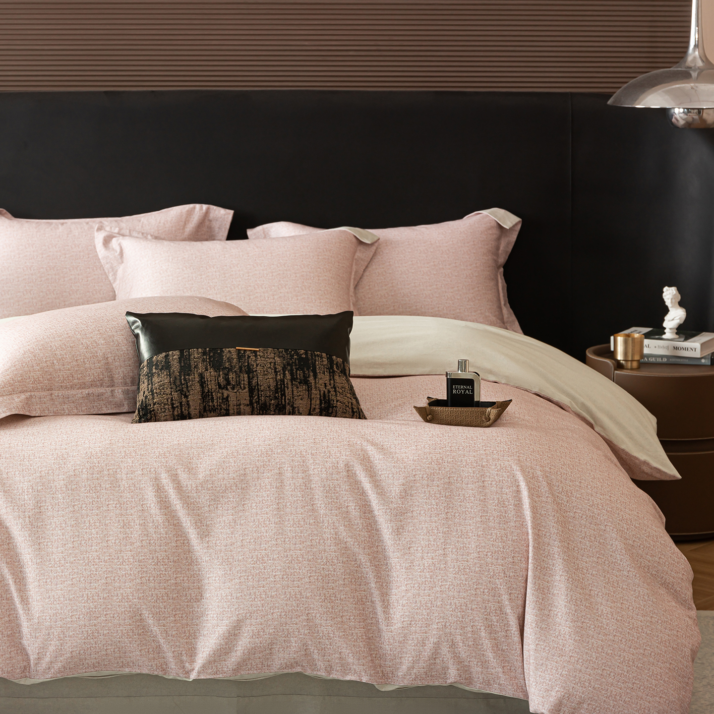 环保磨毛四件套 昭雪(粉)