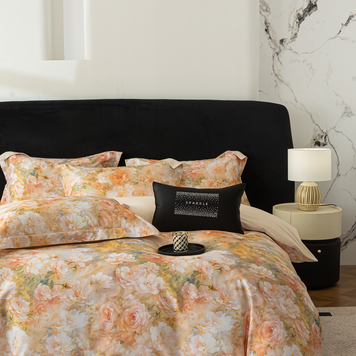 环保磨毛四件套 花苑满亦