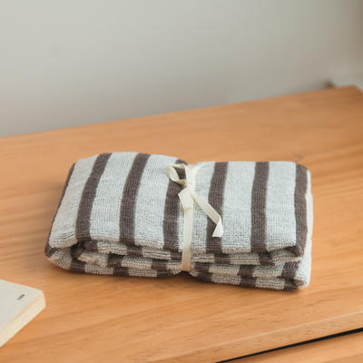 无印良品--2023新款洗脸巾毛巾—条纹毛巾浴巾 咖啡毛巾 34*76cm