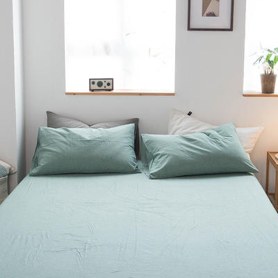 无印良品--2023新款水洗棉套件系列—单品床单 240cmx250cm 纯绿色