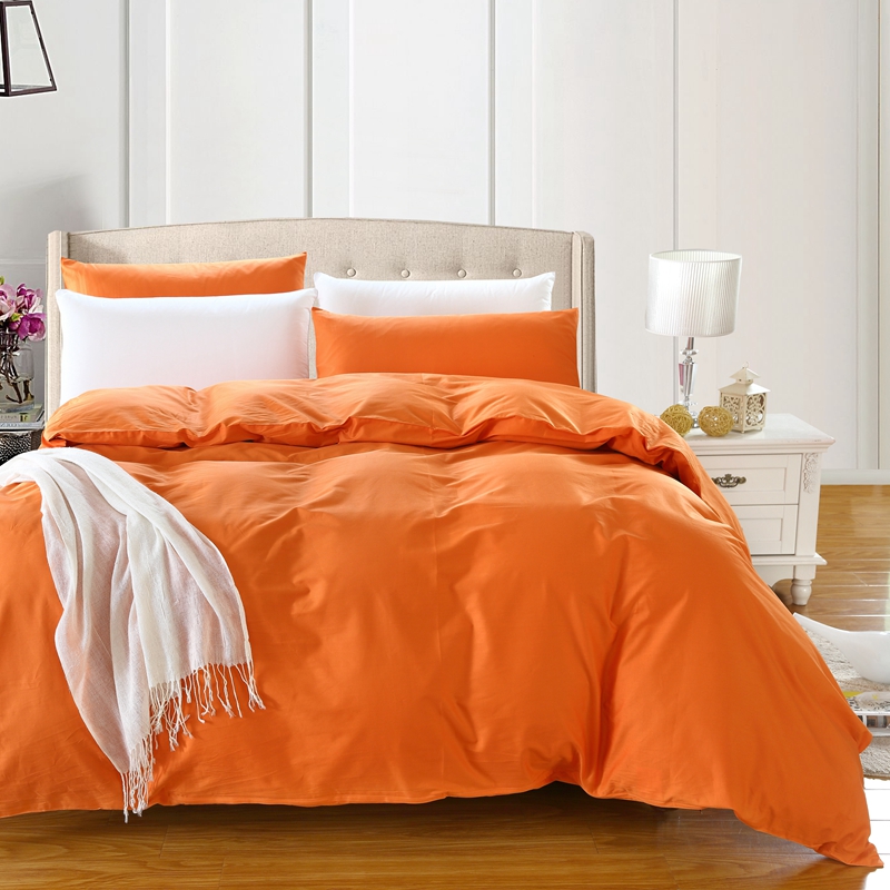 全棉13372单品纯色被套 180x220cm 浪漫橙