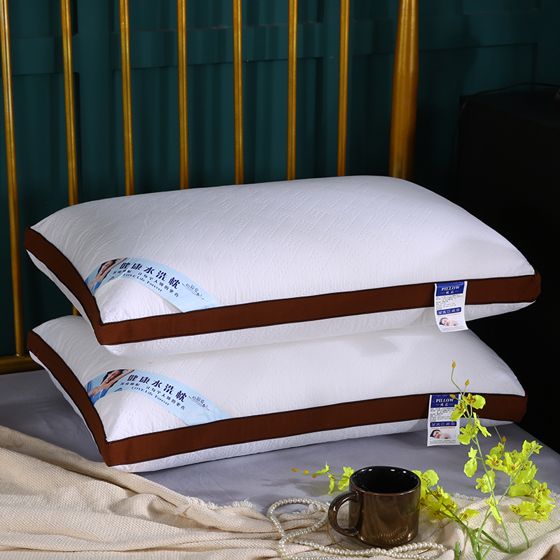2019新型热熔枕芯定型可水洗机洗防螨舒睡单人枕头48*74 咖啡边