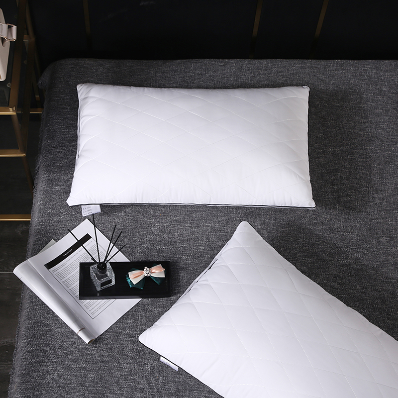 2020新款磨毛绗绣枕头枕芯-48*74cm/只 磨毛 白色