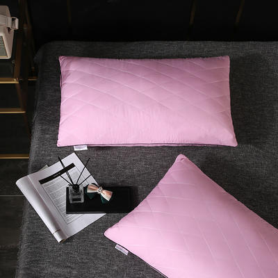2020新款磨毛绗绣枕头枕芯-48*74cm/只 磨毛 粉色